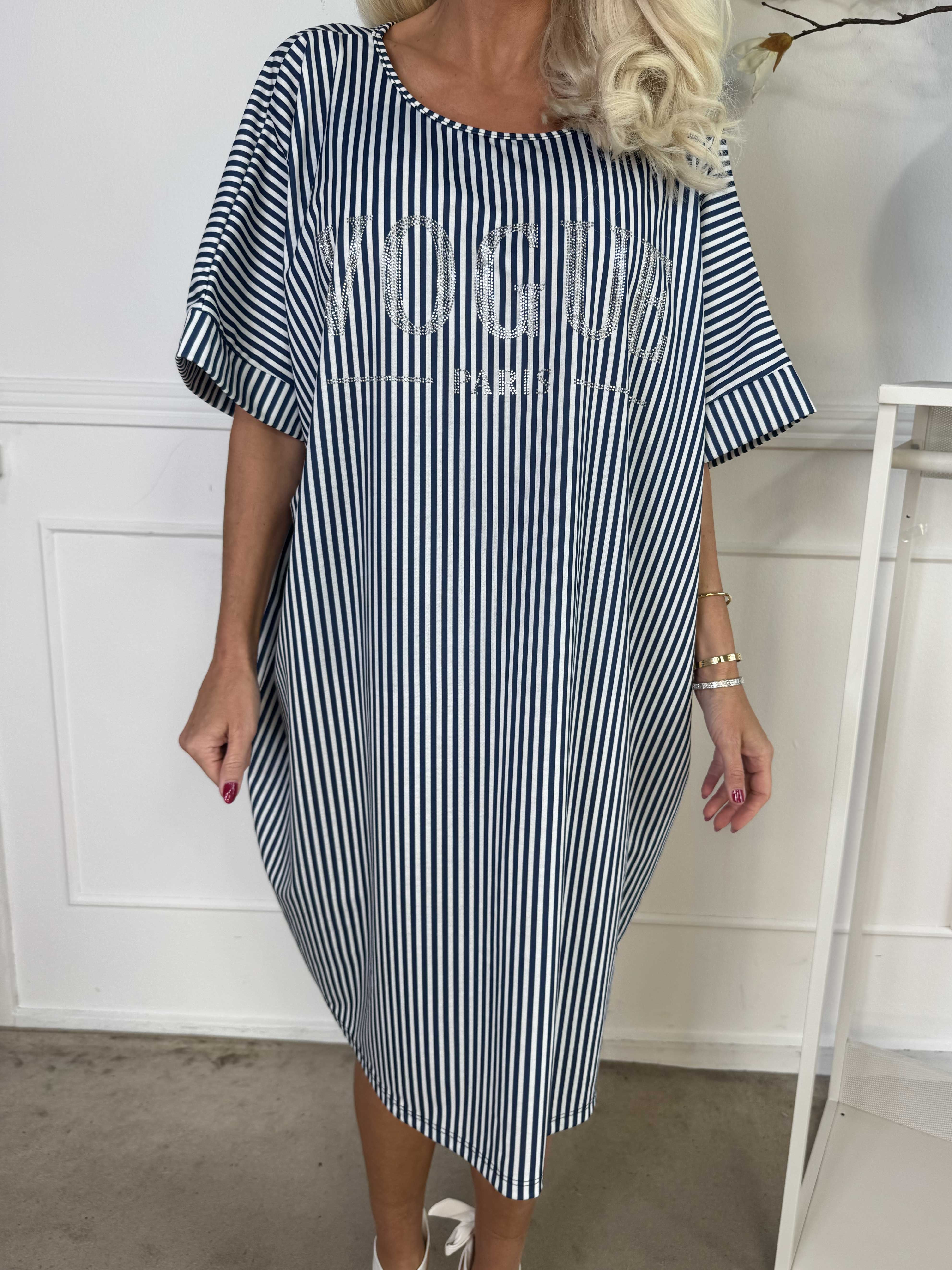 Mintu Stripe Dress - Mjuk randig klänning i bomull med similisten